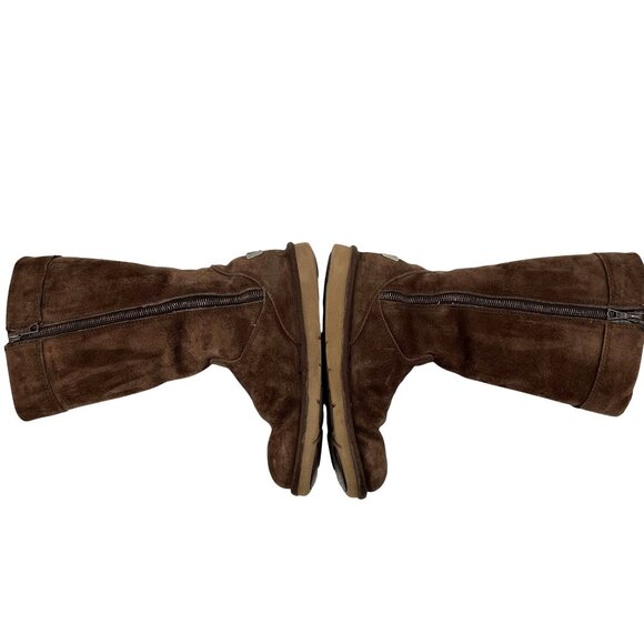 UGG Australia Womens Brown Suede Sheepskin Lined Mid-Calf Boots Size 6 - Picture 3 of 12